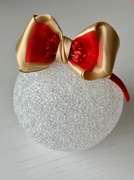 Beige&Red Bow Headband