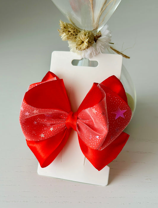 Red Bow Hair Clip