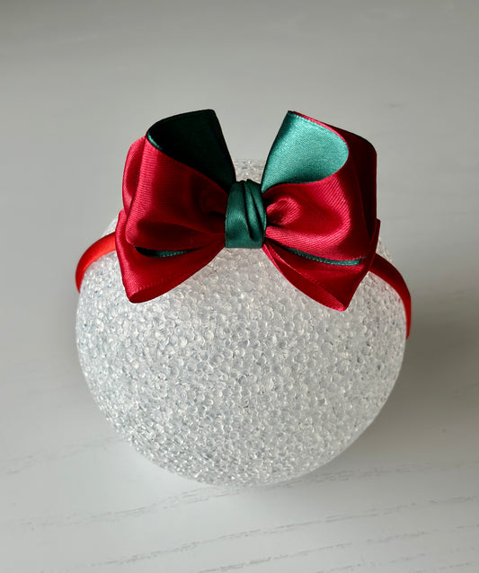 Dark Red&Green Bow Headband