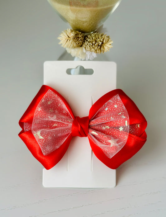 Red Bow Hair Clip