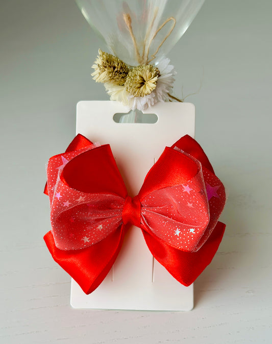 Red Bow Hair Clip